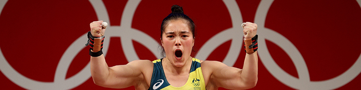 Kiana Elliott celebrates at the Olympics